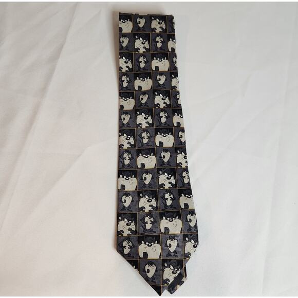 Tazmanian Devil Looney Tunes Tie Mens Dress Neck Cartoon 1999 Warner Bros. OS - Picture 3 of 6